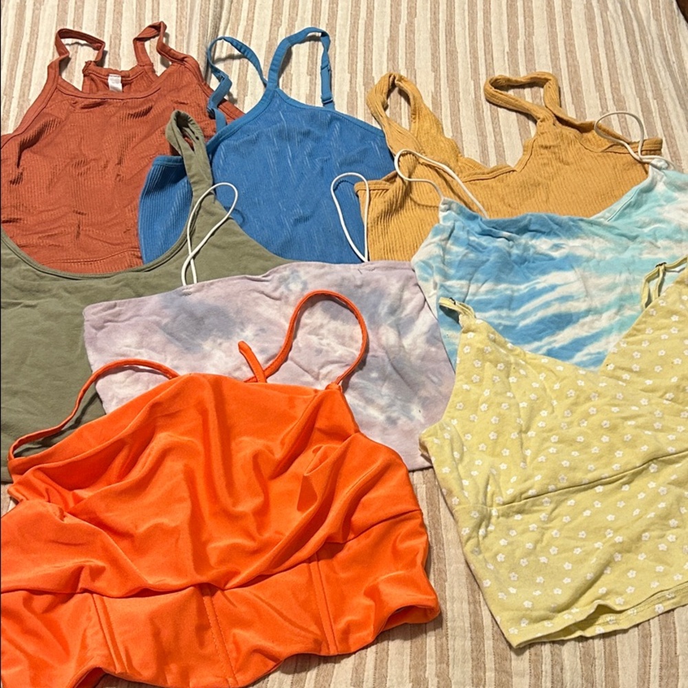 Spaghetti strap & cropped (8) Shirts BUNDLE- different styles